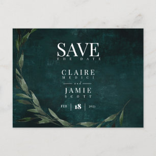 Save The Date, Classic Green Holiday Postcard
