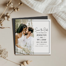 Save the Date Classic Photo Wedding Magnetic