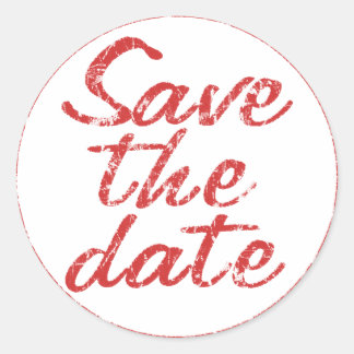 Save the date classic round sticker