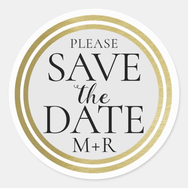 SAVE the DATE  Classic Round Sticker (Front)