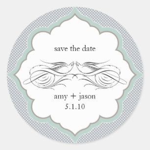 save the date classic round sticker