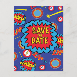 Save the Date Comic Heroes Postcard