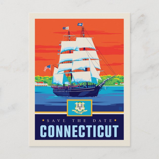 Save the Date | Connecticut Invitation Postcard (Front)