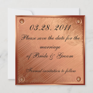 Save the date copper plate card