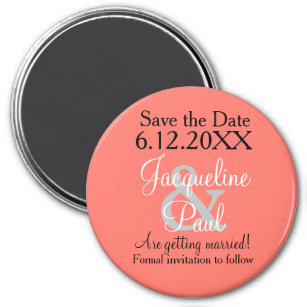 Save the Date Coral Magnets