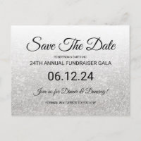 Save The Date Corporate Fundraiser Silver Glitter