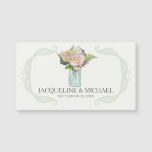 Save the Date Country Rose Blossom Mason Jar