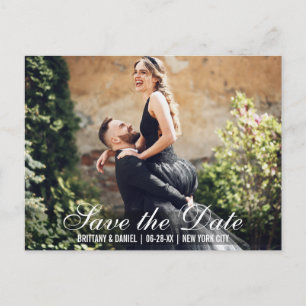 Save The Date Couple Names Photo Date Postcard B