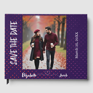 Save the Date Couple Photo Personalised Wedding Guest Book