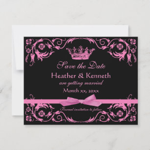 Save the Date Crown Pink