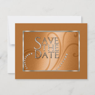 Save the Date Crystals Shimmer Orange Monotone