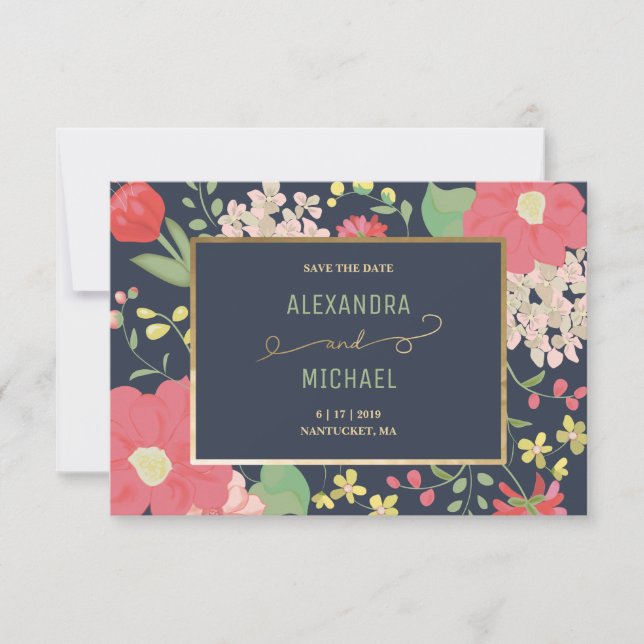 Save the Date - Custom Card - Floral, Garden (Front)
