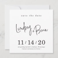 SAVE THE DATE custom design for Lindsey + Beau