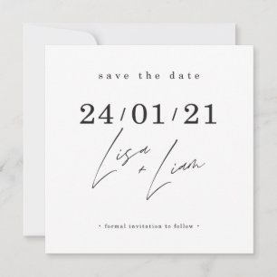 SAVE THE DATE custom design for Lisa + Liam Invitation