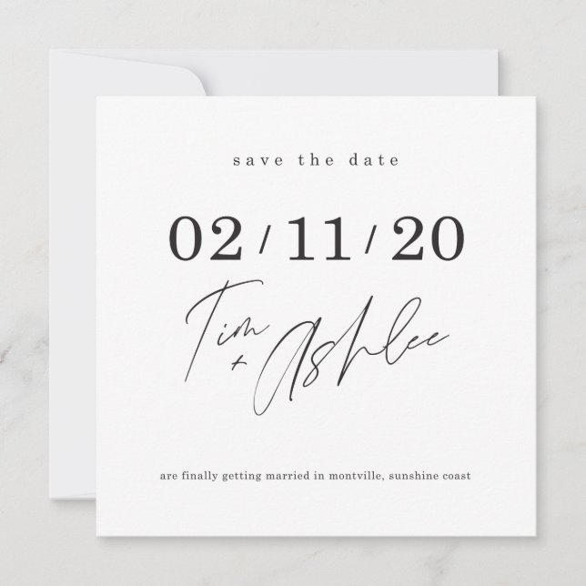SAVE THE DATE custom design for Tim + Ashlee Invitation (Front)