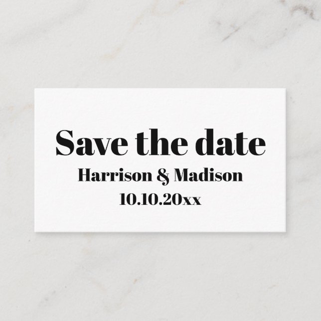 Save the Date, custom modern Wedding Announcement (Front)