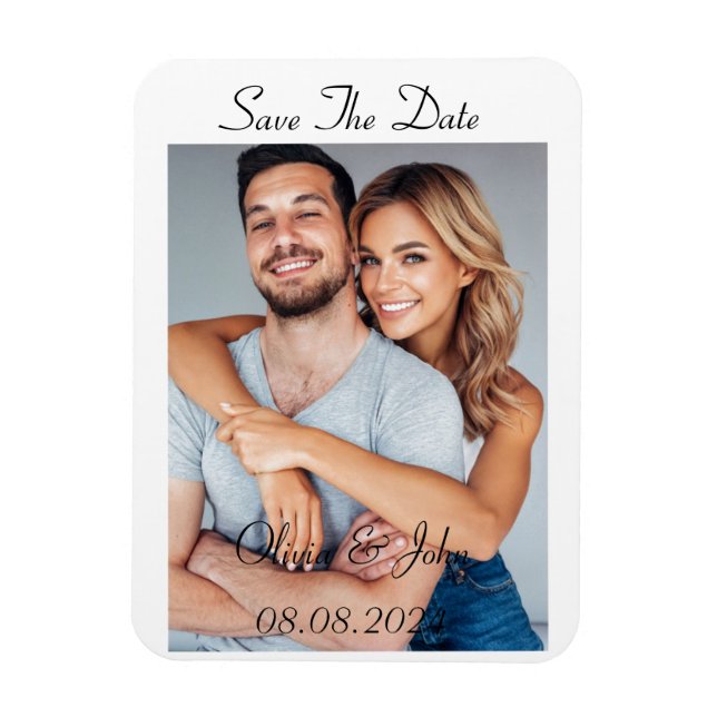 save the date custom photo card magnet (Vertical)