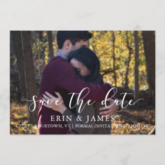 Save the Date Custom Photo Script Elegant