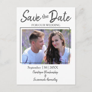  Save The Date Custom Photo Simple Marriage Announcement Postcard