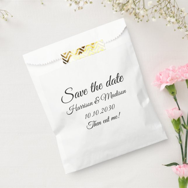 Save the Date custom script wedding announcement Favour Bag (Sealed)