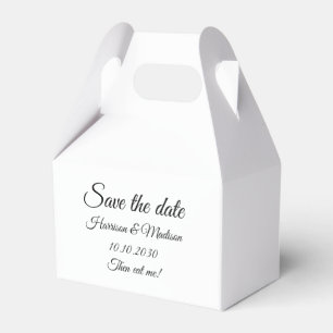 Save the Date custom script wedding announcement Favour Box