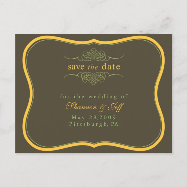 Save The Date, Customisable Announcement Postcard (Front)