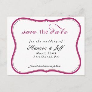 Save The Date, Customisable Announcement Postcard