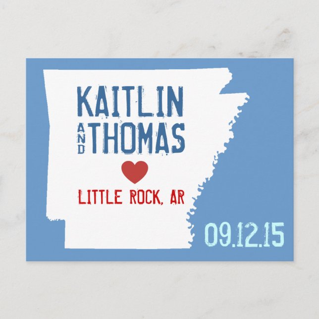 Save the Date - Customisable - Arkansas Announcement Postcard (Front)