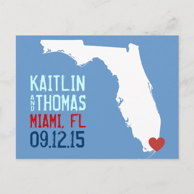 Save the Date - Customisable - Florida Announcement Postcard (Front)