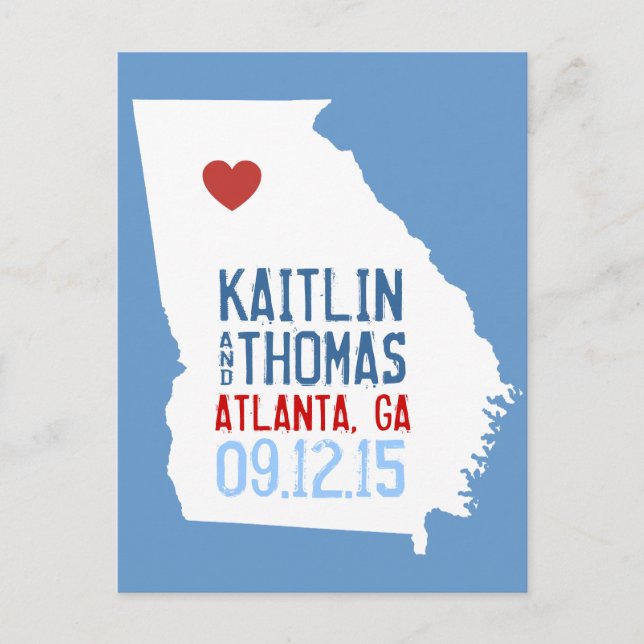 Save the Date - Customisable - Georgia Announcement Postcard (Front)