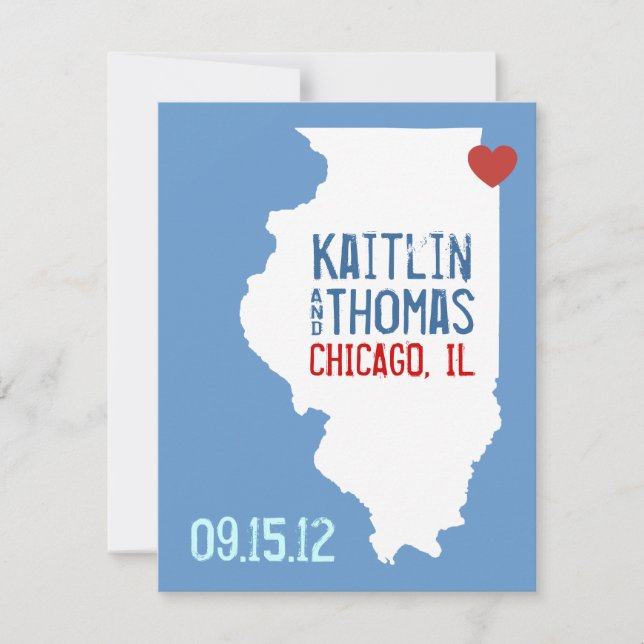 Save the Date - Customisable - Illinois (Front)