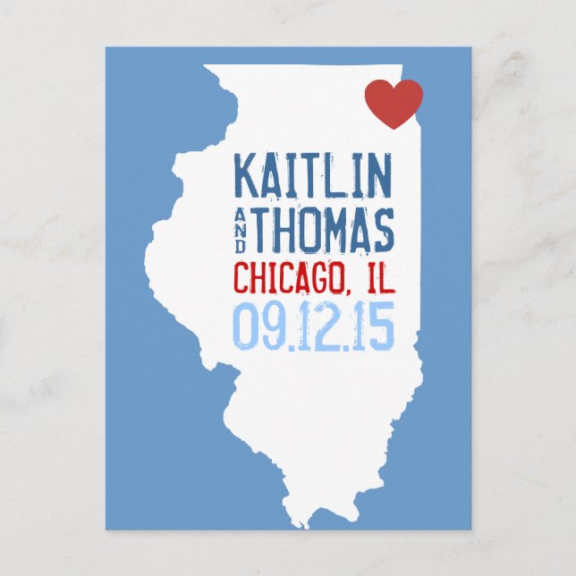 Save the Date - Customisable - Illinois Announcement Postcard (Front)