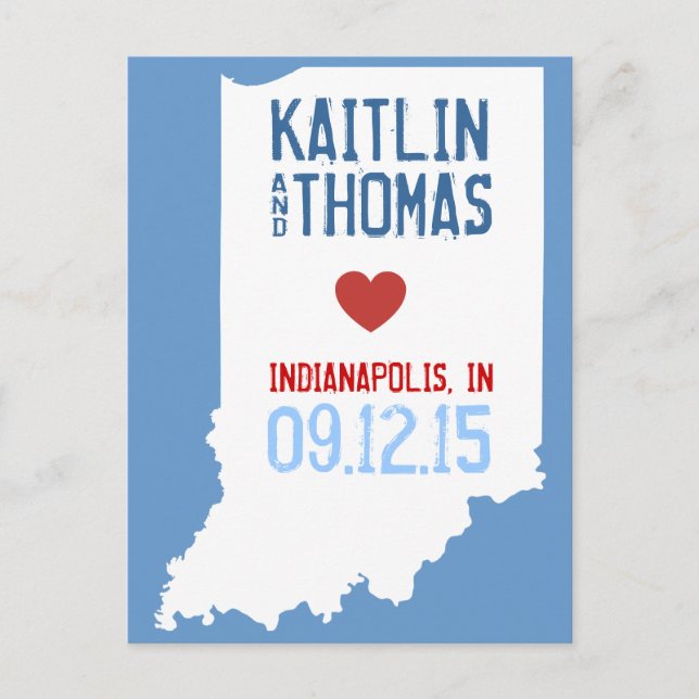 Save the Date - Customisable - Indiana Announcement Postcard (Front)