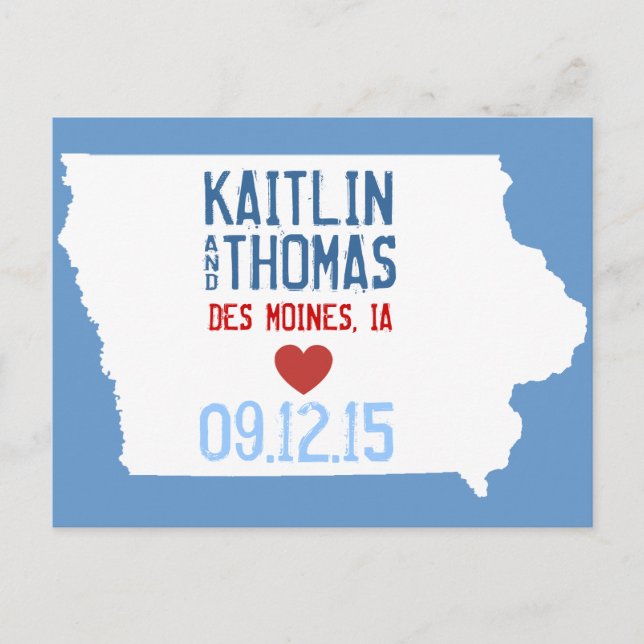 Save the Date - Customisable - Iowa Announcement Postcard (Front)