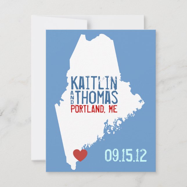 Save the Date - Customisable - Maine (Front)