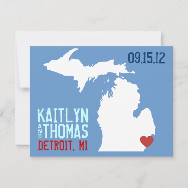 Save the Date - Customisable - Michigan (Front)