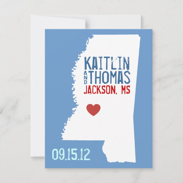Save the Date - Customisable - Mississippi (Front)