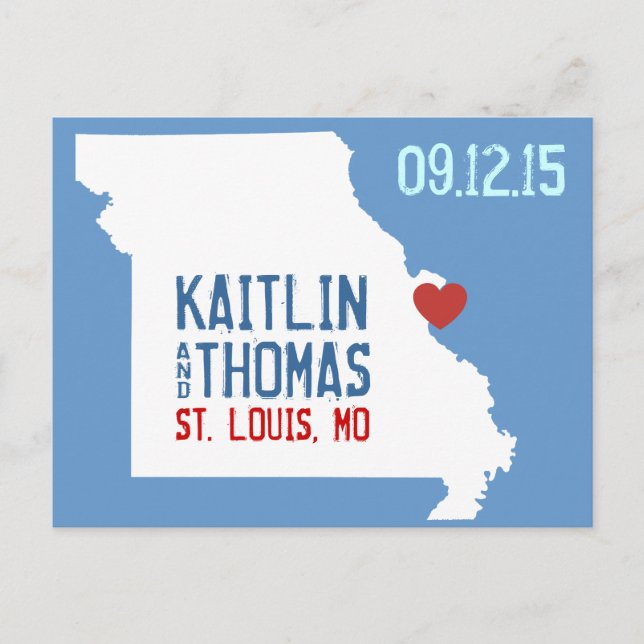 Save the Date - Customisable - Missouri Announcement Postcard (Front)
