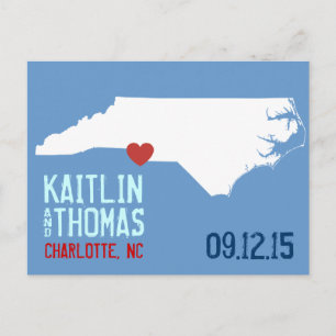 Save the Date - Customisable - North Carolina Announcement Postcard