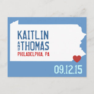 Save the Date - Customisable - Pennsylvania Announcement Postcard