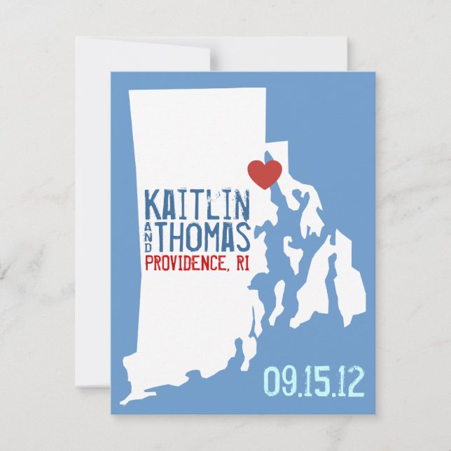 Save the Date - Customisable - Rhode Island (Front)