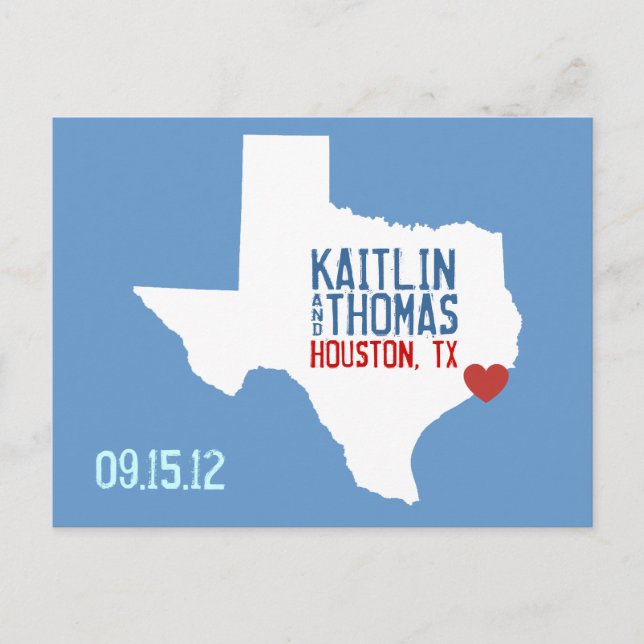 Save the Date - Customisable - Texas Announcement Postcard (Front)