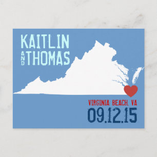 Save the Date - Customisable - Virginia Announcement Postcard