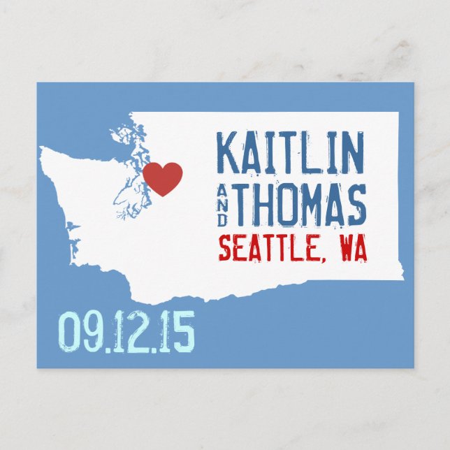 Save the Date - Customisable - Washington Announcement Postcard (Front)