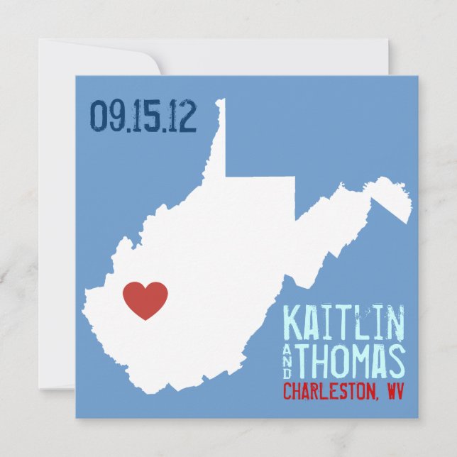 Save the Date - Customisable - West Virginia (Front)