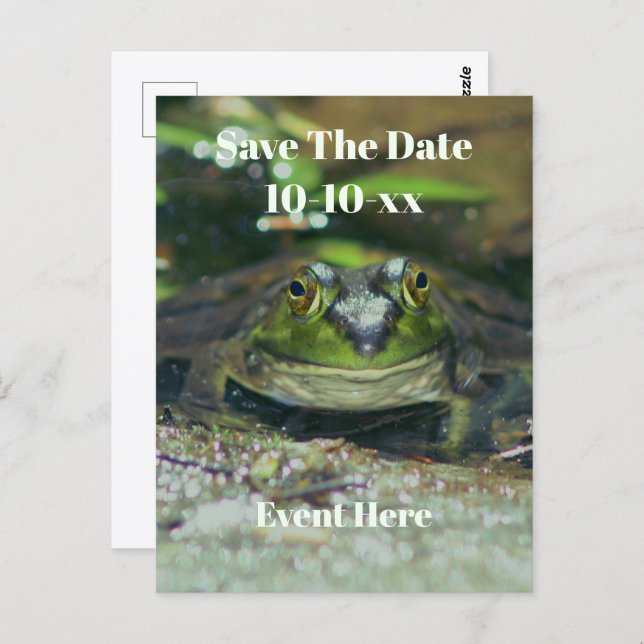 Save The Date Cute Frog Nature  Postcard (Front/Back)