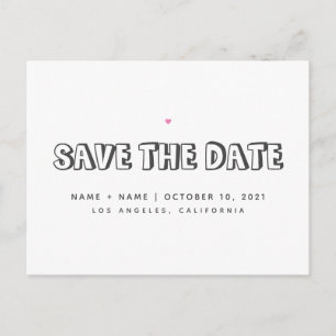 Save the Date Cute Simple Wedding Announcement Postcard