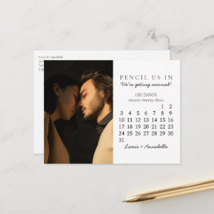 Save the Date December 2023 Calendar Modern Month Postcard