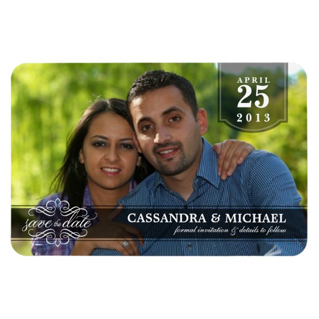 Save the Date - Deluxe Borderless Photo Magnets (Horizontal)