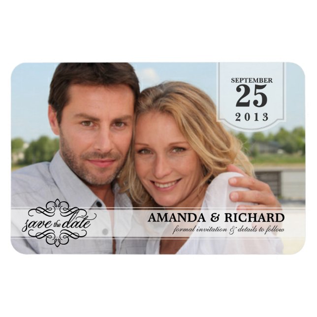 Save the Date - Deluxe Borderless Photo Magnets (Horizontal)